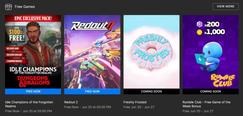 В Epic Games Store дарят две игры: Idle Champions of the Forgotten Realms и Redout 2