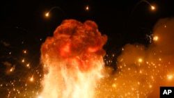 В Воронежской области из-за атаки дронов горит склад боеприпасов0